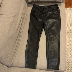 Mother Black Faux Leather Pants